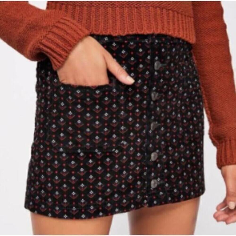 Free People We the Free Joanie corduroy print mini skirt 29